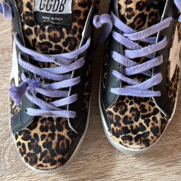 Golden Goose Leopard-Pattern Pony Hair & Leather Sneakers EU 39 US 9 - Picture 12 of 13